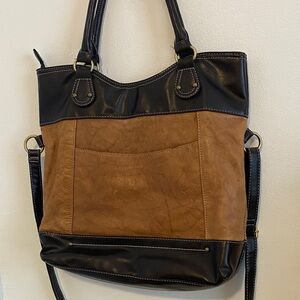 Giani Bernini Two-Tone Brown & Black Shoulder Bag Crossbody Purse